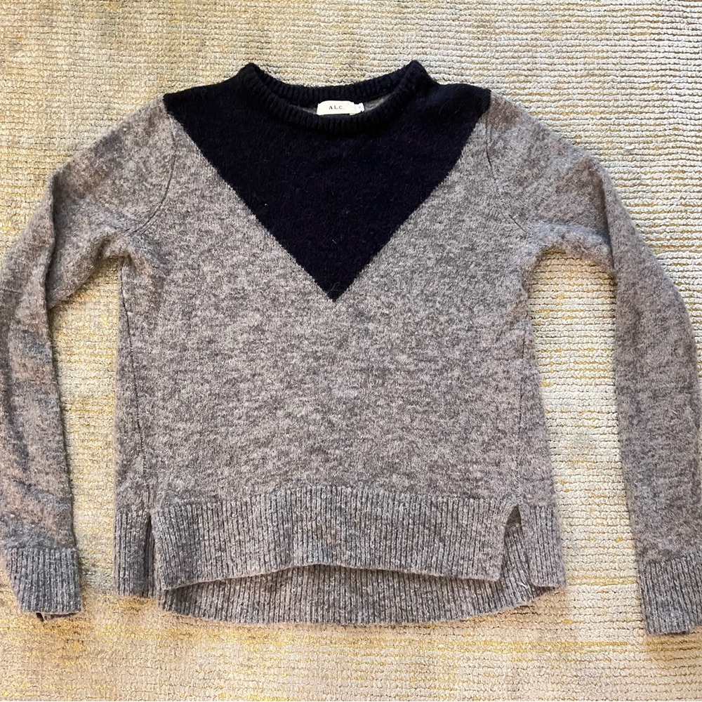 A.L.C. Black and Gray Knit Sweater